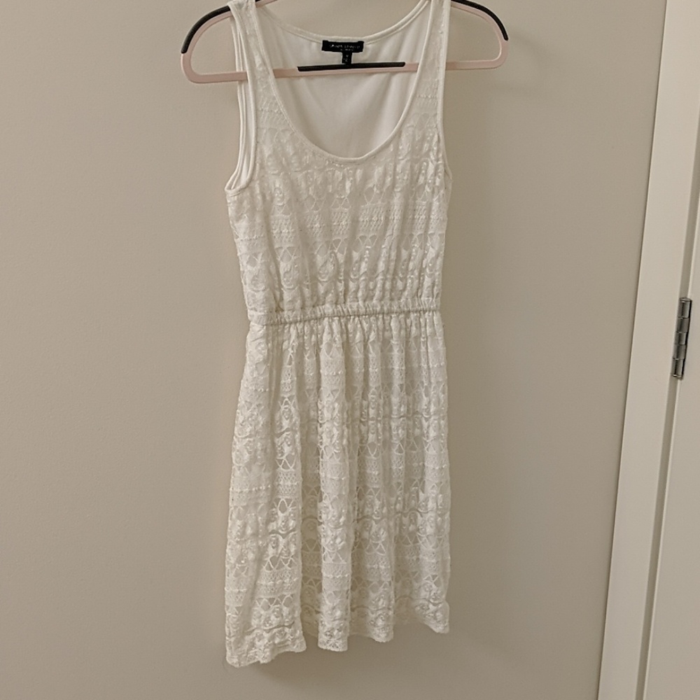 Green Envelope white lace bridal shower dress M